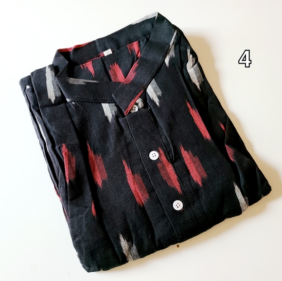 New Handmade ikkat long sleeve casual cotton kurtas for men 3xl - Picture 12 of 17